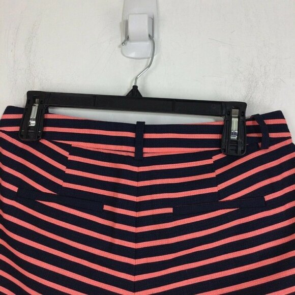 J. Crew Dolphin Hem Striped Shorts Womens Navy Pink Size 4 NWT - Picture 4 of 8